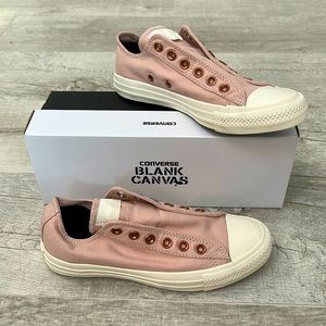 Converse All Star Slip Ons - NEVER WORN- holes do not fit laces - light pink
